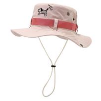 Foldable Summer Ladies Sun Hat with Drawstring Wide Brim Fisherman Hat UV Protection Windproof Western Cowboy Hat