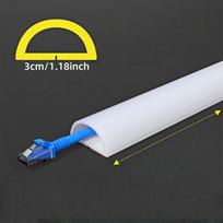 1PC 1/2/3meters Cable Sleeve Arc Floor Cord Cover Self Adhesive Cable Protector Anti Extrusion Wiring Duct for Home Outdoor Wire (WHITE,1m)