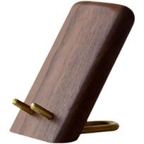 New Walnut Wood Phone Stand Metal Simple Design Desktop Phone Holder Portable Non-Slip Base Phone Bracket Desktop Use