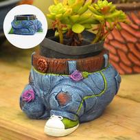 Creative Jeans Sculpture Resin Bonsai Holder Succulent Pot Outdoor Decor