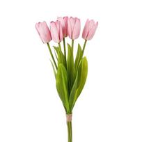 Real Touch Artificial Tulip Flowers Handmade Realistic Faux Tulip Branch 52 cm 5-Heads Simulation Big Tulip Dining Table šviesiai rausvos spalvos