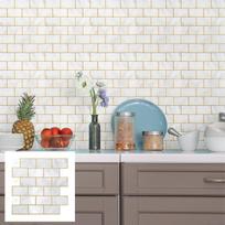 KUUJOJO Self-adhesive wall tile sticker, heat-resistant and waterproof, kitchen backsplash, seamless wall tile wall sticker (as the picture,30PCS)