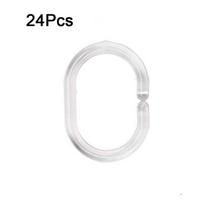 24Pcs Simple Plastic C Shaped Shower Hooks Removable Reusable Shower Curtain Hooks Clear Shower Curtain Rings Bathroom Use
