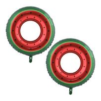 Watermelon Swimming Ring Aluminum Foil Balloon, Suitable for Summer Beach Parties with Tropical Themes, Hawaiian Fruit-Themed Birthday Part (as the picture,Other)