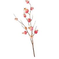 Faux Artificial Pomegranate Branches Plastic Bonsai Fake Flowers Simulation Pomegranate Fruit Handmade Realistic Fake Plants