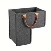 Large Capacity L Shaped Felt Basket Folding Space Saving Ladder Basket Washable with Handles Stair Steps Clothes Basket