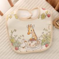Durable Cotton Bibs Adjustable Neck Care Feeding Bib Waterproof Washable Saliva Towels for Girls Boys