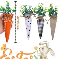 Easter Carrot Decorations 4 Pieces Seasonal Desk Decoration Holiday Table Centerpieces For Bookcase Bookshelf Display Cabinet