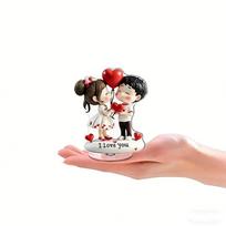 Sweet Balloon Valentine's Day Decoration Sweet 2D Acrylic Rotating Ornament Gifts Couple with Love Ornament Wedding