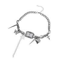 Fashion Star Watches Pedant Choker Cross Butterfly Gothic Rivet Necklace Women Neck Jewelry Heart Y2K Tassel Necklace Party