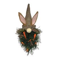 Rustic Style Easter Gnome Pendant With Carrot Handmade Rabbit Ears Door Hanger Plastic Easter Bunny Wreath Home Decor žalia
