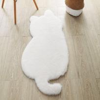 Bedside Mat Cartoon Faux Rabbit Fur Rug Solid Color Decorative Cat Shape Rug Soft Anti-slip Mat Living Room balta