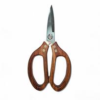Heavy Duty Wood Handle Kitchen Scissor Sharp Stainless Steel Barbecue Scissor Ergonomic Handle Non-Slip Kitchen Shear Noodle
