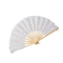 Lace Hand Fan Elegant Lace Folding Fan with Tassel for Women Vintage European Dance Performance Prop Portable Hand Held Summer