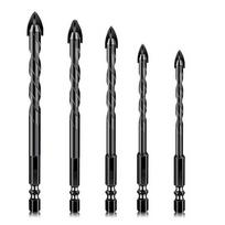 5pcs Carbide Cross Hex Tile Drill Bits for Glass Wood Brick 5/6/8/10/12mm with Hex Shank Anti-Slip Design for Electric Drills China Mainland