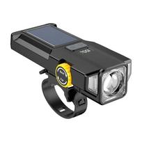 Solar Bike Front Light USB Rechargeable Cycling Safety Front Lamp 4000mAh High Brightness Bike Flashlight Bicycle Accessories X71