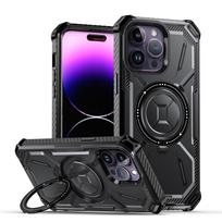 for Apple iPhone 15 14 13 12 11 Pro Max Case Metal Kickstand Magnetic Case with MagSafe, Heavy Duty Bumper Shockproof Phone Case for iPhone 12 juoda