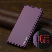 Flip Leather Case For Samsung Galaxy A15 A35 A55 A14 A34 A54 A56 A16 A36 A17 A57 S26 S25 S24 S23 Ultra S22 Plus FE Phone Cover for S22 violetinė