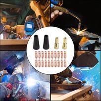 24PCS Flux Core Welding Torch Accessories Kit, 14AK Tips Flux Core Nozzles For Non Core Welding And Various Metal Manufacturing 0.8mm