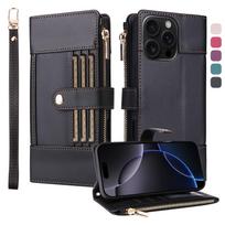 For Samsung Galaxy A56 A36 5G A26 A55 A35 A16 A15 Wallet Case, RFID Blocking Case Kickstand Flip Cover Wrist Strap Card Holder For Galaxy A15 5G