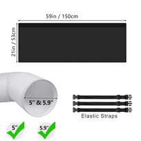 Portable AC Hose Cover Flexible Air Conditioner Hose Cover Wrap Foldable Washable Duct Vent Accessories with 3 Adjustable Straps