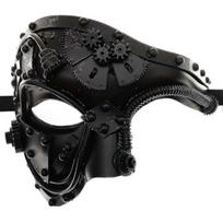 Metal Cyborg Mask, Masquerade Mask For Halloween Costume Party/phantom Of The Opera/mardi Gras Ball - Pjun juoda