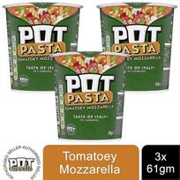 3pk Pot Pasta Tomatoey Mozzarella  Instant Hot Snack 61g
