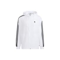 Men's adidas neo Stripe Logo Zipper Hooded Jacket White HN8788 S