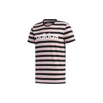 Men's adidas neo Esntl Lg S T3 Logo Printing Stripe Sports Short Sleeve Pink T-Shirt FP7425 L