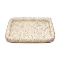 Quilted Cat Bed Breathable Floral Pet Lounger Machine Washable Pet Bed with Raised Edges for Cats Small Dogs M