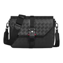 Montblanc Style 3.0 Series Brand Hexagon White Star Leather Messenger Bag Men Messenger Bag Black MB199407 Basic Set (Bag+Dust Bag)