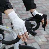 Unisex Puspirštinės Dviračių Pirštinės: Neslystantis, Smūgius sugeriantis, Apsaugantis nuo saulės, Idealiai tinka kalnų ir kelių dviračiams. M white