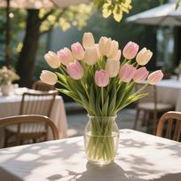 12pcs Artificial Tulip Flowers, Real Touch Arrangement Bouquet, Suitable for Weddings, Engagements, Bridal Birthdays, Ideal for Home and Office Decor