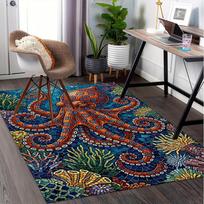 Ocean,Mosaic Art Pattern Printed Chair Mat -Decorative Mats for Office Tables,Coffee Tables - Durable and Fashionable Carpet0331294 100cm x 120cm