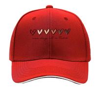 Printed Heart Four Seasons Outdoor Washable Unisex Hat Breathable Adjustable Golf Cap for Women M Sandwich Baseball Cap One Size