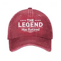 The Legend Has Retired Baseball Cap Washed Baseball Cap Adjustable