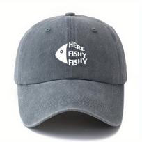 Unisexs and Womens printed fish head baseball caps classic retro outdoor lightweight curved brim hats truck driver hats Adjustable