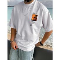 Men'S Round Neck Short-Sleeve T-Shirt with Sunset Palm Tree Print S