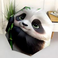 Cute Panda Bamboo Sticker for KidsUmbrella with Cute Design,Portable 3-Fold Compact Umbrella for Men&Women,Valentine's Day Mother's Day Hall