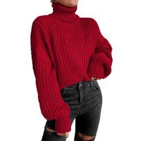 Autumn Winter Fashion Drop Shoulder Long Sleeve Knit Loose Fit Pullover High Neck Sweater for Women Luxurious Relaxed-fit Slimming and Versatile Top S