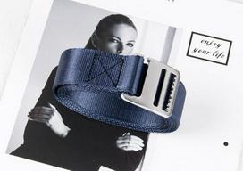Trendy Hook Buckle Canvas Belt - Versatile, Hole-Free Fabric & Leather for Workwear & Fashion Pants 110 cm