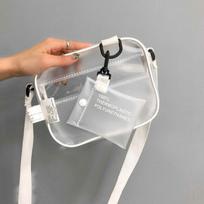 Moteriškas pečių krepšys PVC skaidrus Messenger Crossbody su reguliuojamu dirželiu