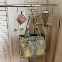 New Fashi Lazy Style Denim Shoulder Bag Casual and Simple Commuting Bag Fashiable and Versatile Tote Bag Korean Trendy