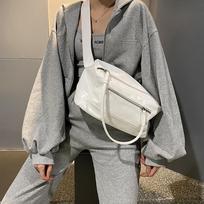 New zip women's bag large-capacity single-shoulder bag simple solid-color crossbody bag soft leather pu trendy fitness handbags 29x14x16cm balta