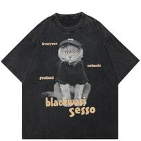 benber vintage Streetwear Lovely British Shorthair Cat Graphic Unisex TShirt S