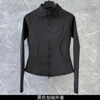 Sports slim fit integrated velvet versatile windproof warm top spring velvet thickened double zipper yoga jacket women S