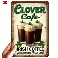 Planetjuice Planetjuice Vintage Irish Coffee Metal Poster Wall Art Bar Retro