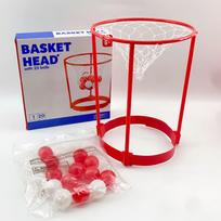Interactive Head Basketball Game Set with Adjustable Hoop and 20 Soft Balls for Indoor Outdoor Family Fun and Group Play Activities One Size