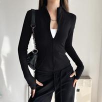 Sunscreen clothes, stand-up collar, slim-fitting and thin fitness clothes, slim-fitting yoga tops, running jackets, Pilates training yoga clothes. S