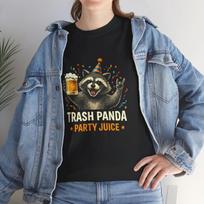 Trash Panda Party Juice Tee | Raccoon Holding Beer, Confetti 110